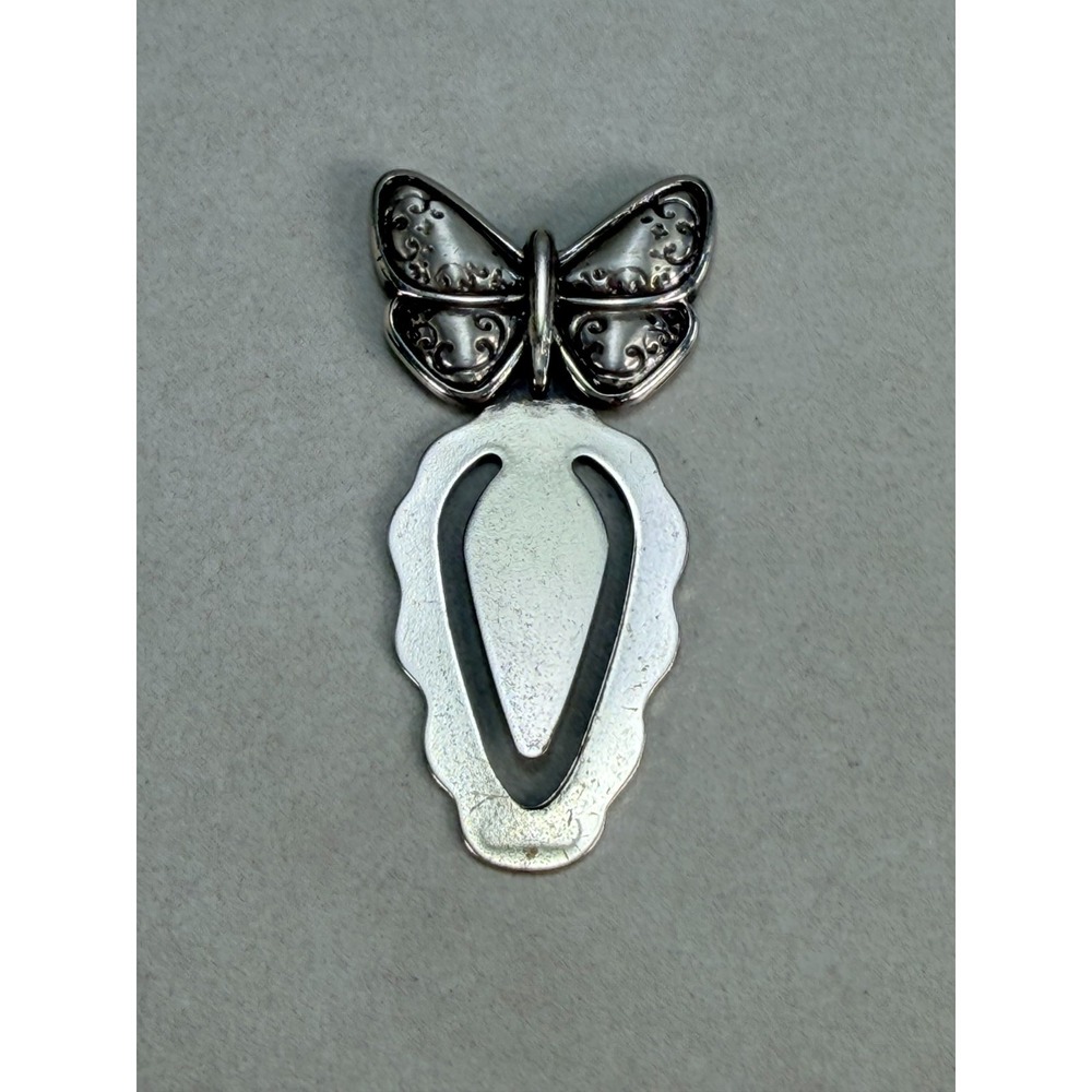Vintage Brighton Butterfly Silver Plated Bookmark Metal Garden Theme Taiwan